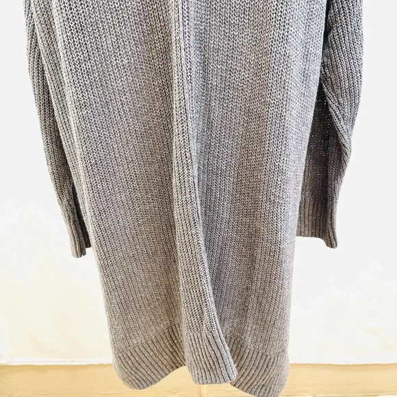 NWT SONOMA Women Long Sleeve Open Front Knit Gray Long Cardigan Sweater Size 3X - Picture 9 of 12